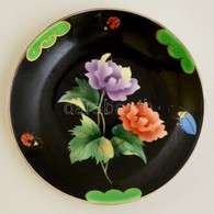 Katicás Porcelán Tálka, Jelzett, Kézzel Aranyozott, Kopásnyomokkal, D: 13,5 Cm - Autres & Non Classés