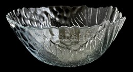 Préselt Levél Mintás üvegtál, Hibátlan, Jelzés Nélkül, D:22,5 Cm, M:8,5 Cm - Verre & Cristal