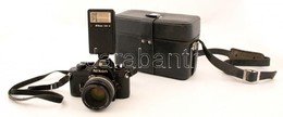 Nikon EM Fényképezőgép Nikkor 50 Mm 1:1,8-as Objektívvel, Nikon SB-E Vakuval, Műbőr Táskában, Jó állapotban - Macchine Fotografiche