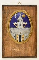 Szombathely Címere, Festett Fém, Fa Talapzatra Erősítve, 11×9 Cm - Altri & Non Classificati