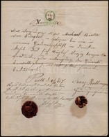 1857 Pest, Német Nyelvű Igazolás, Viaszpecséttel, Okmánybélyeggel - Non Classés