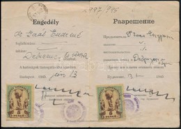 1945 Debreceni Retúr Utazásra Vonatkozó Magyar-orosz Nyelvű Engedély - Non Classés