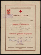 1951 A Magyar Vöröskereszt Bizonyítványa önkéntes ápolónői Tanfolyam Elvégzéséről, Okmánybélyeggel - Non Classés