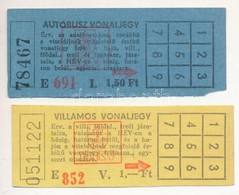 Cca 1980 Régi, Fel Nem Használt BKV Vonaljegyek: Autóbusz Vonaljegy 1,50Ft, Villamos Vonaljegy 1,-Ft - Non Classés