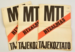 1969 Szeptember, MTI Bizalmas Tájékoztató Külföldi Hírekről, 3 Db - Zonder Classificatie