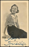 Magda Schneider (1909-1996) Német Színésznő Aláírása őt ábrázoló Fotólapon / Autograph Signature Of Magda Schneider Germ - Autres & Non Classés