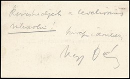 Kisléghi Nagy Dénes (1884-1984) Filozófiai, Társadalomtudományi, Közgazdasági, Statisztikai Szakíró Aláírása Névjegykárt - Other & Unclassified