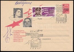 Valentyina Tyereskova (1937- ) és Valerij Bikovszkij (1934- ) Szovjet űrhajósok Aláírásai Emlékborítékon /

Signatures O - Autres & Non Classés