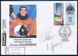 Leonyid Kadenyuk (1951- ) Ukrán űrhajós és Leonyid Kucsma (1938- ) Volt Ukrán Elnök Aláírásai Emlékborítékon /

Signatur - Autres & Non Classés