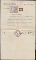 1932 Ion Popescu-Voiteşti Román Tudós Aláírt Igazolása Szörényi Erzsébet (1904-1987) Geológusnak Borítékkal / Autograph  - Altri & Non Classificati