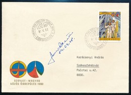 1980 5Ft űrrepülés FDC Farkas Bertalan Dedikálásával - Autres & Non Classés