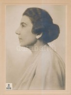 Cca 1930 Angelo (1894-1974): Női Portré Profilból, Matricával Jelzett Műtermi Vintage Fotó, 23x16 Cm, Karton 26x20 Cm - Autres & Non Classés