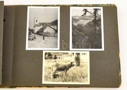 Cca 1950 Családi Fotóalbum, Kirándulásokról, Fürdőzésekről (Balaton, Lillafüred), 114 Beragasztott Képpel, Kb. 6x9 Cm-es - Autres & Non Classés