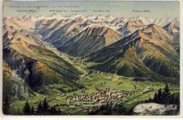 STEINACH & DAS GSCHNITZTAL AUS DER VOGELSCHAU LITHO  1915 ZENSUR - Steinach Am Brenner