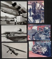 12 Db Repülő Járműveket ábrázoló Modern Fotó / Photos Of Planes And Helicopters - Autres & Non Classés