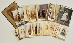 Cca 1900-1910 Vegyes Keményhátú Fotó Tétel, Műtermi Portrék, 44 Db, Külföldi Műtermekből, 10x6 és 23x16 Cm Közötti Méret - Autres & Non Classés