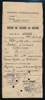 1940 Leszerelési Jegy Bodzavámi Lakos Részére, 'Flotila I Aviaţie' Bélyegzéssel - Andere & Zonder Classificatie