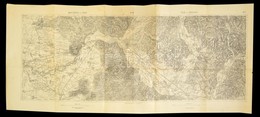 1918 Nagy-Szőllős - Huszt, Técső - Kövesliget Katonai Térképe, 2 Db összeragasztott Térkép, 47,5x110 Cm - Other & Unclassified