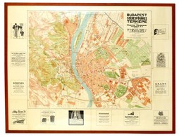 Cca 1914 Budapest Székesfőváros Térképe. Bp., Magyar Földrajzi Intézet, 1:5.000, A Széleken Korabeli Reklámokkal, Hajtás - Other & Unclassified