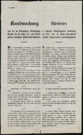 1857 Sopron, Hirdetés Soproni Lótenyésztési Díjakról Német és Magyar Nyelven - Non Classificati