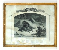 1865 A Megfagyott Gyermek, Litográfia Székely Bertalan Rajza Nyomán, üvegezett Keretben, 52x64 Cm - Non Classés