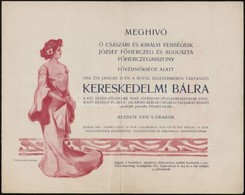 1910 Meghívó A Royal Dísztermébe Tartandó Kereskedelmi Bálra - Non Classificati