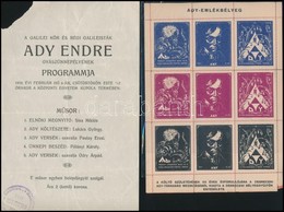 1919 Meghívó A Galilei Kör Ady Endre Gyászünnepére, 2 Db + Ady Emlékbélyeg - Non Classificati