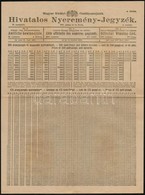 1937 A Benkő Bank Rt. és A M. Kir. Osztálysorsjáték Sorsjátékainak Reklámnyomtatványa - Non Classés