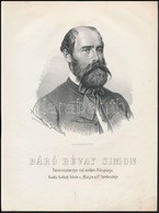 Révay Simon, Báró (1820-1880) Túróc Vármegye  Főispánja Kőnyomatos Képe. Marastoni József Munkája / Lithographic Image 2 - Non Classés