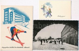 ** 3 Db MODERN Síelős, Téli Sport Motívumlap (1 Nem Képeslap Hátoldalú) / 3 Modern Skiing, Winter Sport Motive Postcards - Zonder Classificatie