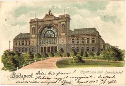 T3 Budapest VII. Központi (Keleti) Pályaudvar, Vasútállomás. Litho (kis Szakadás / Small Tear) - Non Classés