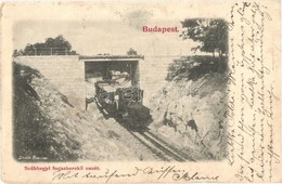 T3 1899 Budapest XII. Svábhegyi Fogaskerekű Vasút Gőzmozdonnyal. Divald (szakadás / Tear) - Non Classés