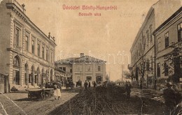 * T3 Bánffyhunyad, Huedin; Kossuth Utca, Mocsáry Kálmán, Ábrahám üzletei. Ábrahám Mórné Kiadása No. 365. / Street View,  - Non Classés