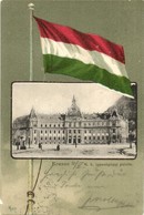 T2/T3 Brassó, Kronstadt, Brasov; M. Kir. Igazságügyi Palota. Magyar Zászlós Litho Keret / Palace Of Justice. Hungarian F - Non Classés