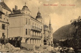 T3 Brassó, Kronstadt, Brasov; Postarét, építkezés. W. L. 129. / Street View, Villa Construction (fa) - Unclassified