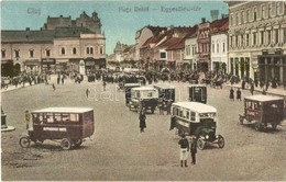 * T2 Kolozsvár, Cluj; Egyesülési Tér Autóbuszokkal, L. Reményik és Albina üzlete / Piata Unirii / Square With Autobuses, - Non Classés