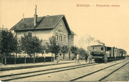 ** T2/T3 Zupanja, Zeljeznicka Stanica / Vasútállomás, Gőzmozdony. W. L. Bp. 3709. / Railway Station, Locomotive  (EK) - Non Classés