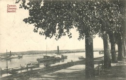 T2 Zimony, Zemun, Semlin; Dunapart, Gőzhajó / Danube Riverside, Steamship - Non Classés