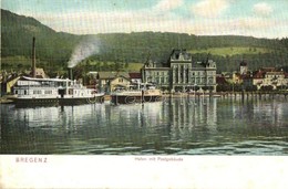 ** T2 Bregenz, Hafen Mit Postgebäude / Port, Ships, Post Office - Zonder Classificatie