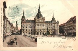 T2 Graz, Rathhaus  / Town Hall, Market, Litho - Non Classés