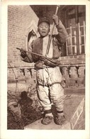 ** T2/T3 Xianxian, Síenhsíen; Kínai Misszió. Zenélő Vak Koldus / Chinese Mission. Blind Musician Beggar, Folklore (EK) - Zonder Classificatie