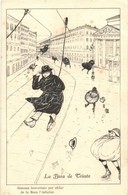 ** T2/T3 Trieste, La Bora / Humorous Art Postcard About The Bora Wind (EK) - Non Classés