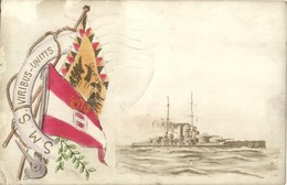 T2/T3 SMS Viribus Unitis Osztrák-magyar Tegetthoff-osztályú Csatahajó. Címer, Zászló / K.u.K. Kriegsmarine / Austro-Hung - Non Classés