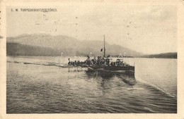 T2/T3 SMS Torpedobootzerstörer / K.u.K. Kriegsmarine Torpedo Boat Destroyer. Phot. A. Beer, Pola 1913. Litho Flag On The - Unclassified