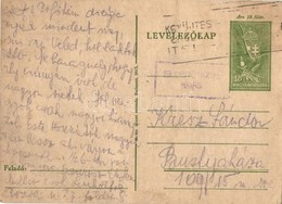 T2/T3 ~1942 Kresz Sándor Zsidó KMSZ (közérdekű Munkaszolgálatos) Levele A Bustyaházai Munkatáborból. 109/15. / WWII Lett - Zonder Classificatie