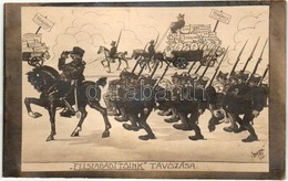 ** T2 1920 'Felszabadítóink' Távozása, Grafika / Anti-Triple Entente Propaganda After The Treaty Of Trianon. Artist Sign - Non Classés