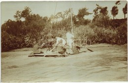 ** T2 Átkelés Gyors Sodrású Vízen Az Elkészült Tutajjal / WWI Austro-Hungarian K.u.K. Soldiers Crossing Fast-paced Water - Non Classificati