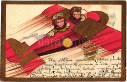 T2 Italian Art Postcard. Children In Aircraft. Degami 2199. Artist Signed - Non Classés