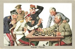 * T2/T3 Schach! Schach! / Hindenburg And Conrad Von Hötzendorf, WWI German Propaganda. M. Munk Wien Nr. 1036 S: Theodor  - Zonder Classificatie