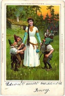 T2/T3 1899 Schneewittchen / Hófehérke és A Hét Törpe / Snow White And The Seven Dwarves. Märchenpostkarte No. 19. Kunsta - Unclassified